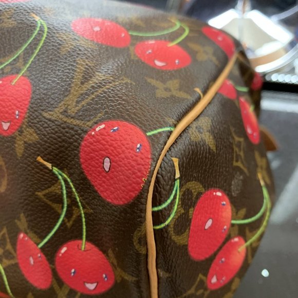 βSOLDβ π Louis Vuitton Cherry Keepall 45 Cerises Weekend Monogram bag Murakami - Picture 13 of 16